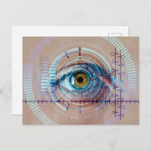 Eye Iris biometrische Sci-Fi Futuristic Tech Postkarte (Vorne/Hinten)