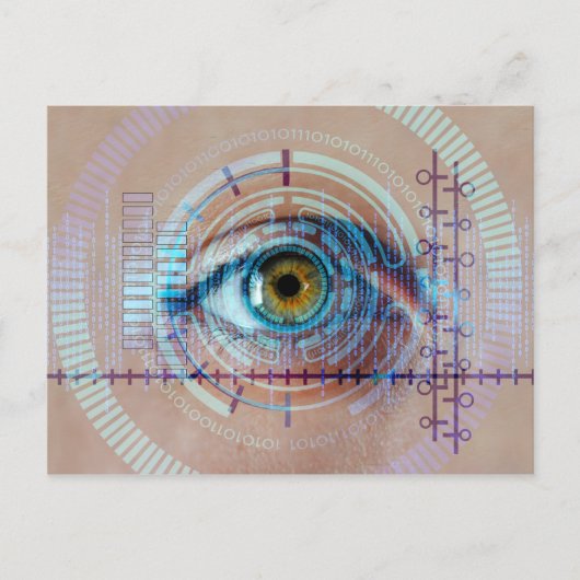 Eye Iris biometrische Sci-Fi Futuristic Tech Postkarte (Vorderseite)