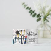 Eye Lash | Blumenschmetterlinge | Mua Brushes Visitenkarte (Stehend Vorderseite)