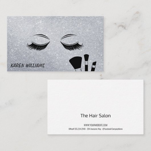 Eye Lash Glitzer | Makeup Brushes Visitenkarte (Vorne/Hinten)
