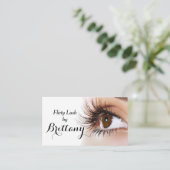 Eye Lashes Extensions Makeup Artist Cosmetologist Visitenkarte (Stehend Vorderseite)