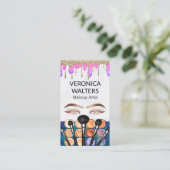 Eye Lashes | Glitzer Tropfen Makeup Beauty Visitenkarte (Stehend Vorderseite)