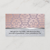 Eye Lashes Rose Gold Damask Muster | GLITZER Visitenkarte (Rückseite)