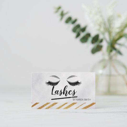 Eye Lashes | Schönheitsmittel Terminkarte (Stehend Vorderseite)