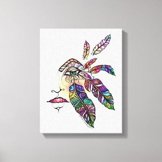 EYE Liebe FEATHERS Fantasy Art Leinwanddruck (Vorderseite)