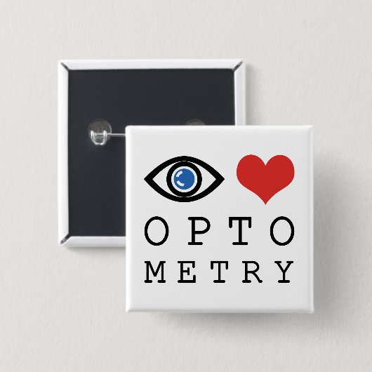 Eye Love Heart Optometry - Optometrist Eye Chart Button (Vorne & Hinten)