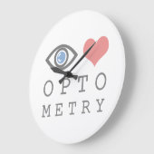 Eye Love Heart Optometry - Optometrist Eye Chart Große Wanduhr (Winkel)