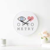 Eye Love Heart Optometry - Optometrist Eye Chart Große Wanduhr (Zuhause)