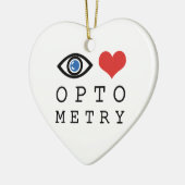 Eye Love Heart Optometry - Optometrist Eye Chart Keramikornament (Links)