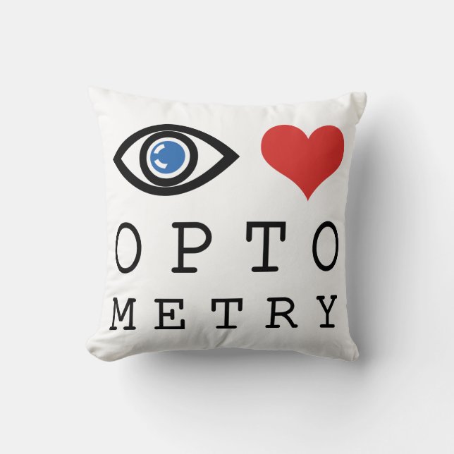 Eye Love Heart Optometry - Optometrist Eye Chart Kissen (Vorderseite)