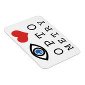 Eye Love Heart Optometry - Optometrist Eye Chart Magnet (Rechte Seite)