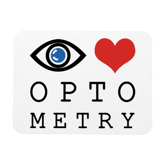 Eye Love Heart Optometry - Optometrist Eye Chart Magnet (Horizontal)