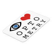 Eye Love Heart Optometry - Optometrist Eye Chart Magnet (Linke Seite)