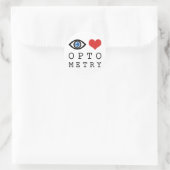 Eye Love Heart Optometry - Optometrist Eye Chart Runder Aufkleber (Tasche)