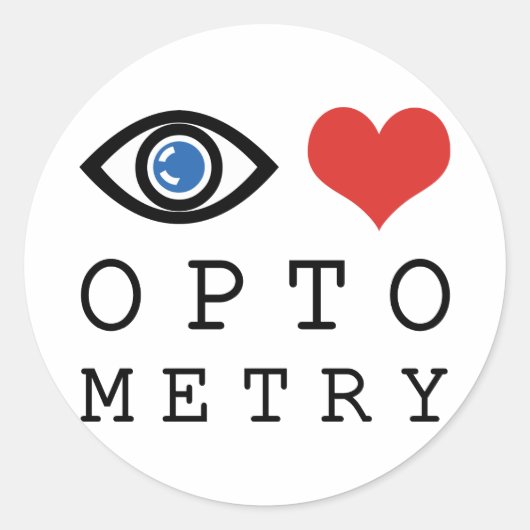 Eye Love Heart Optometry - Optometrist Eye Chart Runder Aufkleber (Vorderseite)