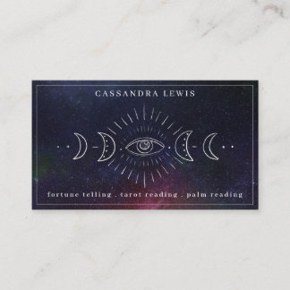 Eye Moon Phase Simple Handrawn Spiritual Healer Visitenkarte
