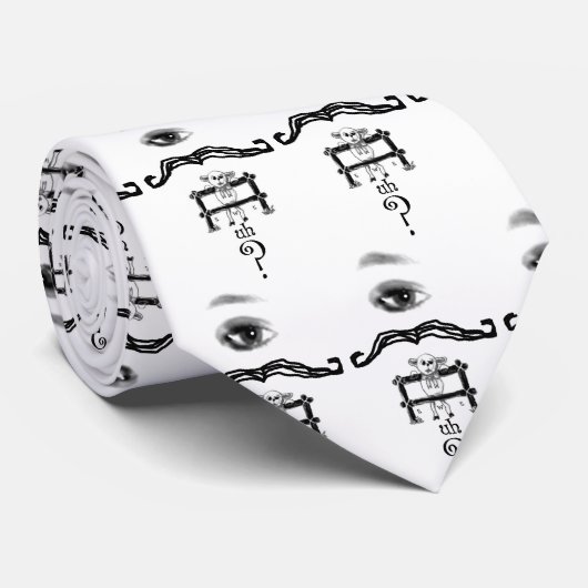 Eye Mustache Ewe Äh Question Krawatte (Gerollt)