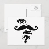 Eye Mustache U a Frage Postkarte (Vorne/Hinten)