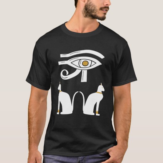 Eye Of Horus Ancient Egyptian Cat Mythology Symbol T-Shirt (Vorderseite)