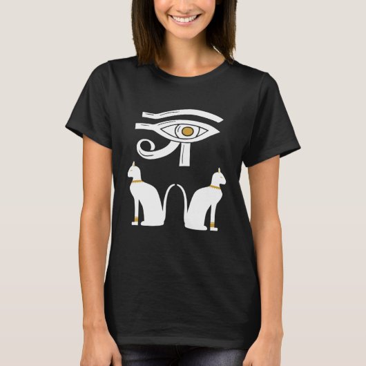 Eye Of Horus Ancient Egyptian Cat Mythology Symbol T-Shirt (Vorderseite)