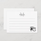 Eye Of Horus Egyptian Symbol Custom Lined Monogram Mitteilungskarte (Vorne/Hinten)