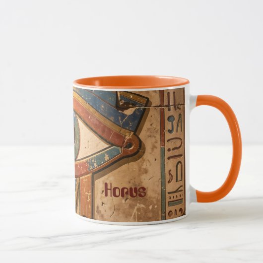 Eye of Horus with Hieroglyphs Custom Spiritual  Tasse (Rechts)