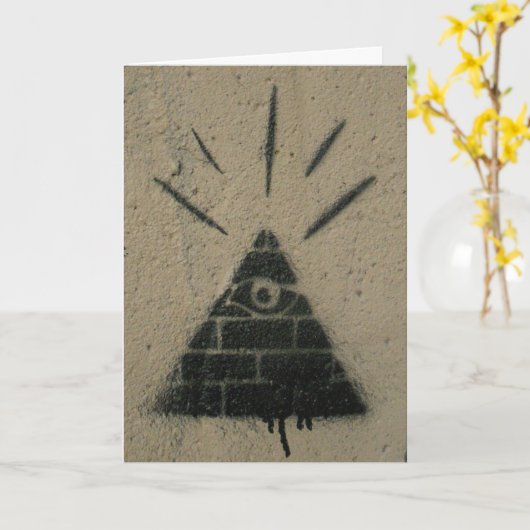 "Eye of Providence Graffiti" Karte (Gelbe Blume)