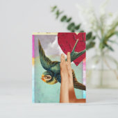 Eye of the Beholder, Abstract Digital Collage Postkarte (Stehend Vorderseite)