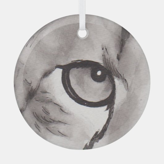 Eye of the Cheetah – Gaze Collection Ornament Aus Glas (Vorderseite)