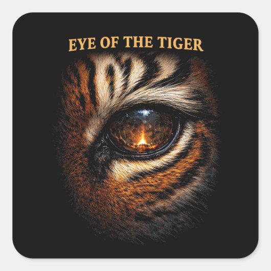 Eye of the Tiger Quadratischer Aufkleber (Vorderseite)