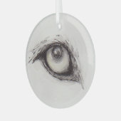 Eye of the Wolf – Gaze Collection Ornament Aus Glas (Vorderseite links)