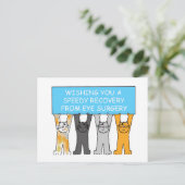 Eye Operation Speedy Erholung Cartoon Katzen Postkarte (Stehend Vorderseite)