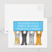 Eye Operation Speedy Erholung Cartoon Katzen Postkarte (Vorne/Hinten)