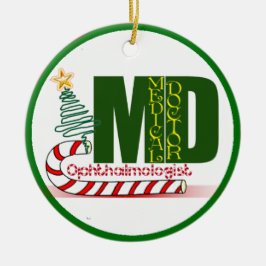 Eye OPTHAMOLOGIST MERRY CHRISTMAS MD-ARZT Keramik Ornament