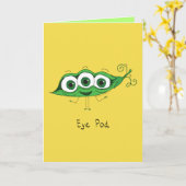 Eye Pod - Pea Pod mit Eyeballs Grußkarte Karte (Gelbe Blume)