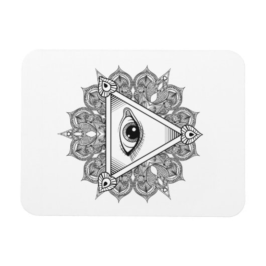 Eye Pyramid Symbol Doodle Magnet (Horizontal)
