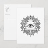 Eye Pyramid Symbol Doodle Postkarte (Vorne/Hinten)
