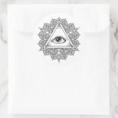 Eye Pyramid Symbol Doodle Runder Aufkleber (Tasche)