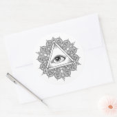 Eye Pyramid Symbol Doodle Runder Aufkleber (Umschlag)