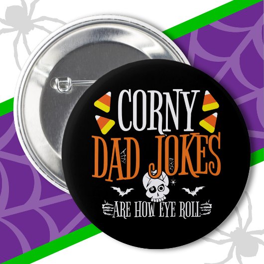 Eye Roll Joke Halloween Corny Vater Jokes Hallowee Button