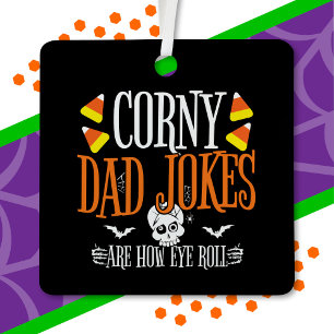 Eye Roll Joke Halloween Corny Vater Jokes Hallowee Ornament Aus Metall