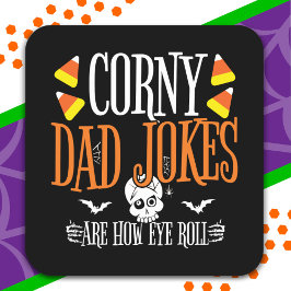 Eye Roll Joke Halloween Corny Vater Jokes Hallowee Quadratischer Aufkleber