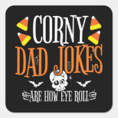 Eye Roll Joke Halloween Corny Vater Jokes Hallowee Quadratischer Aufkleber (Vorderseite)