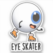 Eye Skater Funny Ice Skaten Puff Aufkleber (Vorderseite)