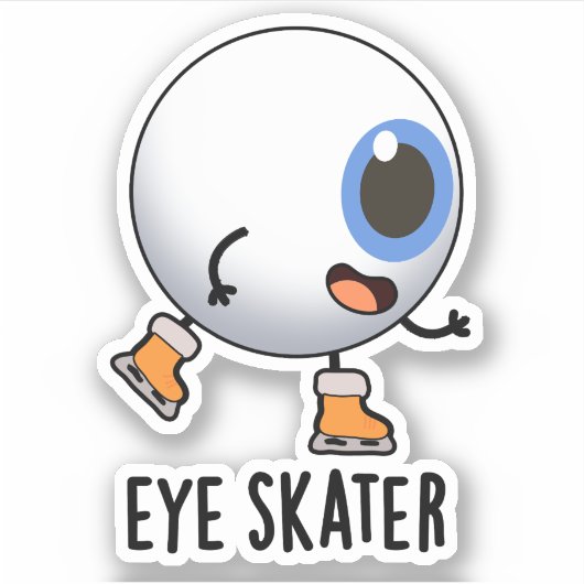 Eye Skater Funny Ice Skaten Puff Aufkleber (Vorderseite)