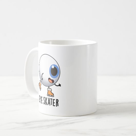 Eye Skater Funny Ice Skaten Puff Kaffeetasse (Vorderseite Links)