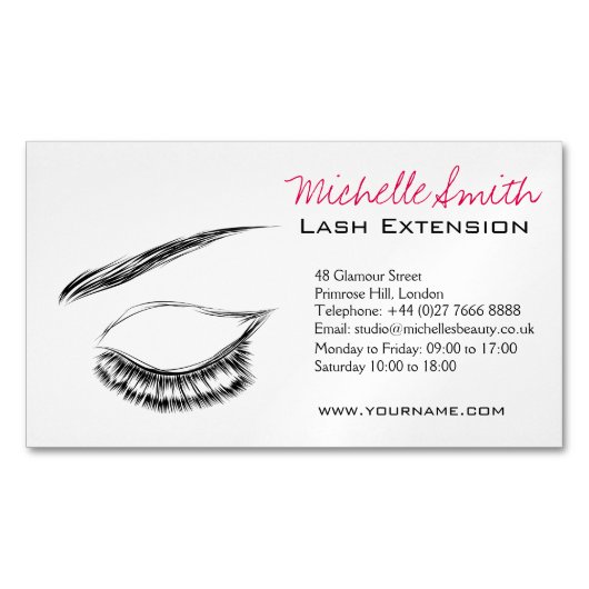Eye Sketch Mascara Lash Extension Magnetische Visitenkarte (Vorderseite)