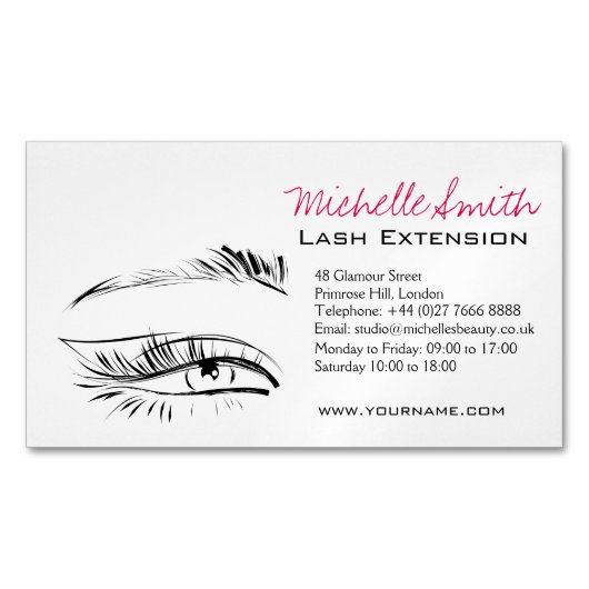 Eye Sketch Mascara Lash Extension Magnetische Visitenkarte (Vorderseite)