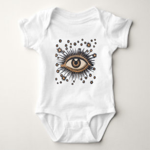Eye Stars Moon Celestial Nouveau Baby Strampler