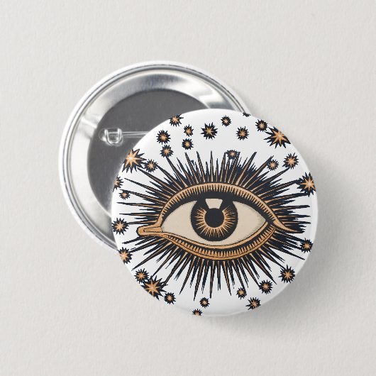 Eye Stars Moon Celestial Nouveau Button (Vorne & Hinten)